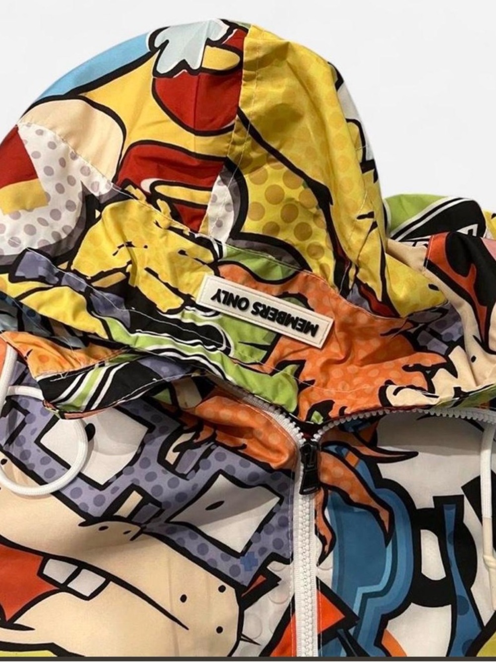 Mens Members Only Colorful Cartoon Hooded Zip-Up Jacket - Multi-Color - Picture 3 of 7